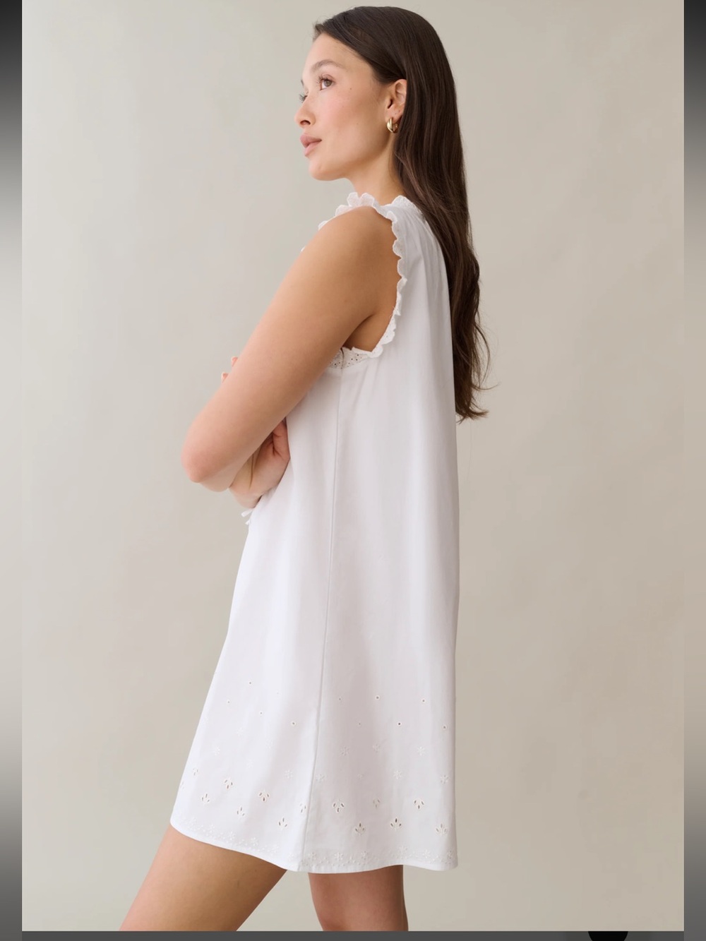 NWT Sorella Atelier Caroline Cotton Embroidery Scallop Few Moda Dress Medium - Picture 5 of 10